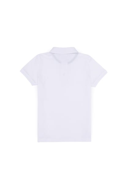Erkek Çocuk Beyaz Basic Polo Yaka Tişört