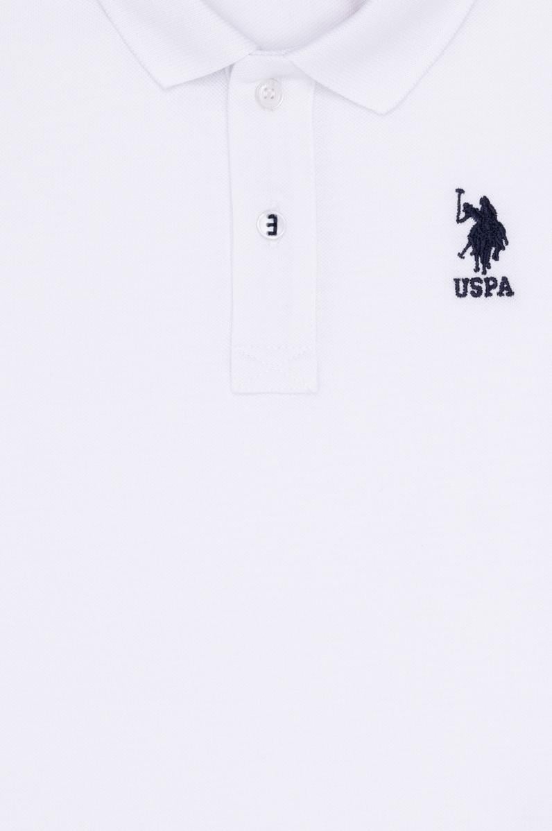 Erkek Çocuk Beyaz Basic Polo Yaka Tişört