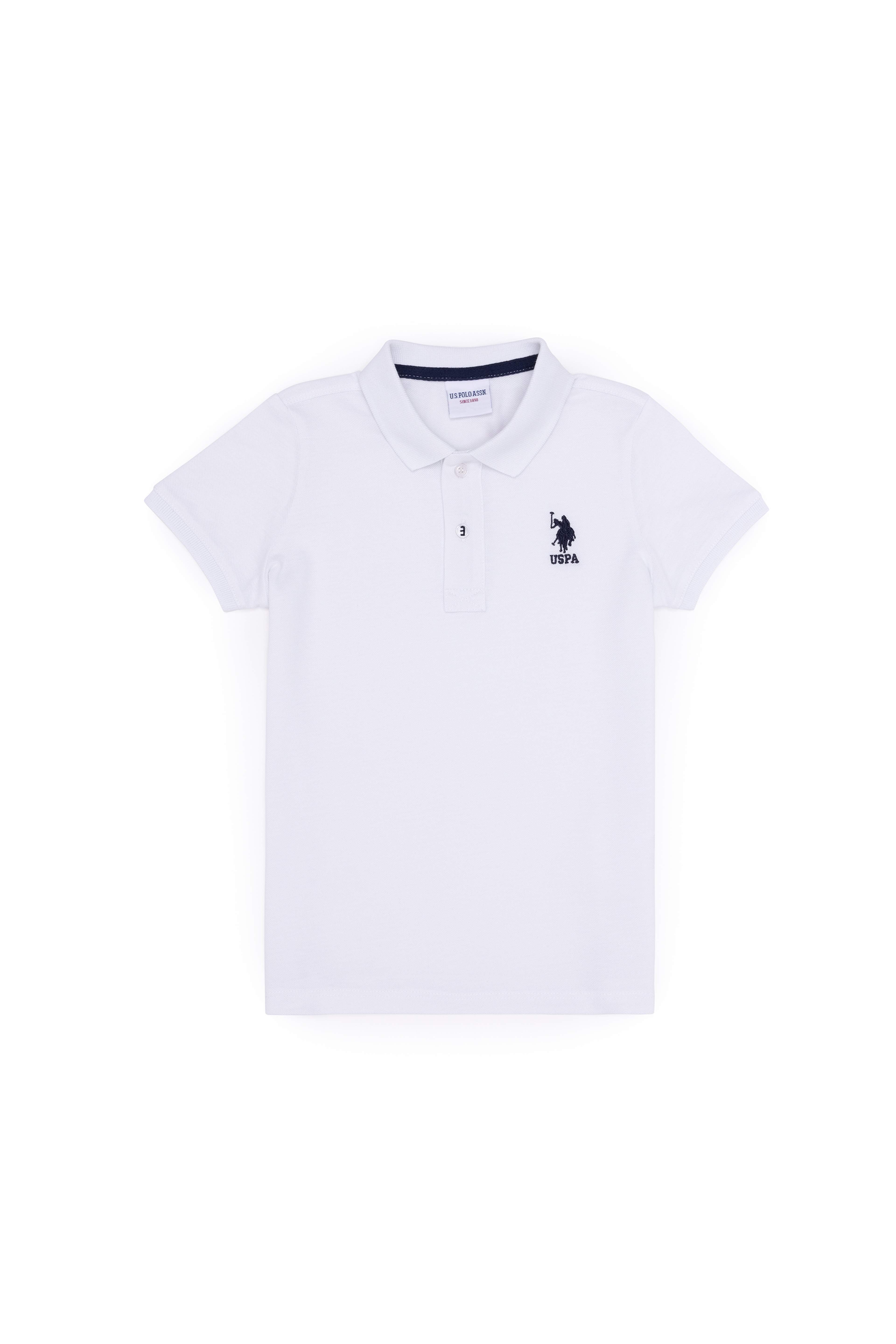 Erkek Çocuk Beyaz Basic Polo Yaka Tişört - Image 1