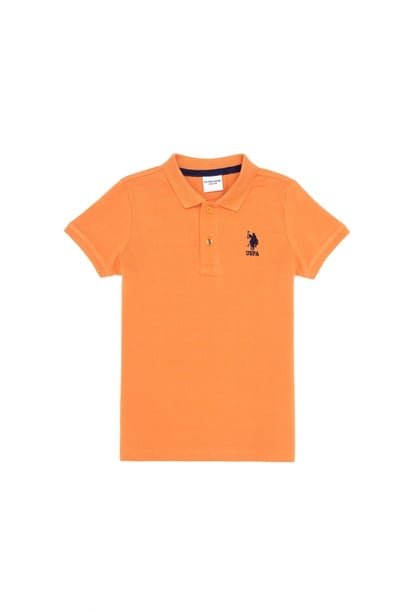 Erkek Çocuk Turuncu Basic Polo Yaka Tişört