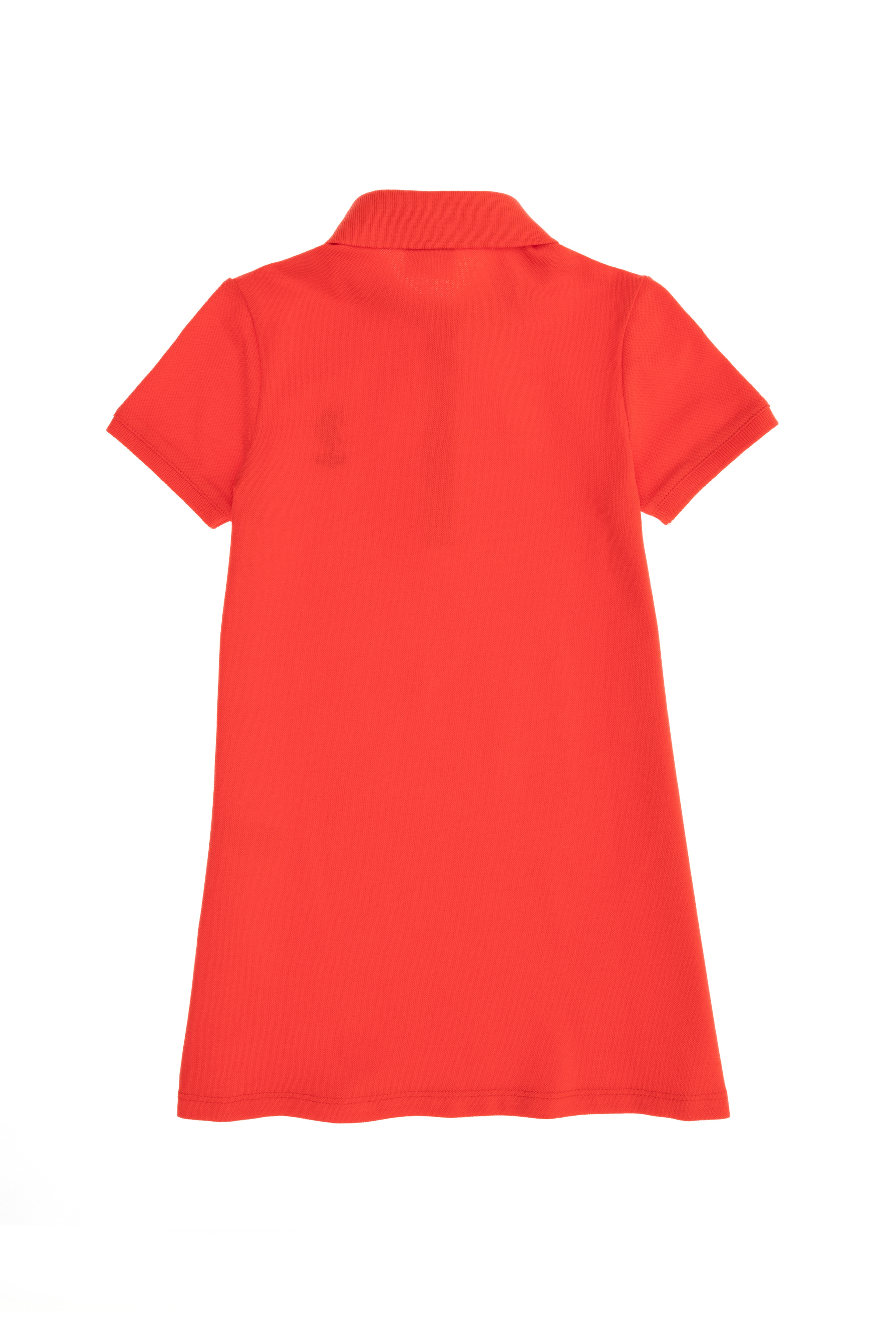 Kız Çocuk Kırmızı Polo Yaka Örme Elbise - Image 4