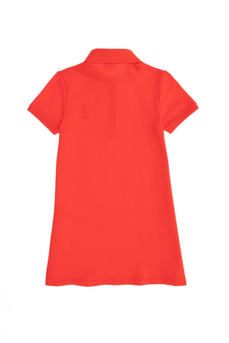 Kız Çocuk Kırmızı Polo Yaka Örme Elbise - 50271860029