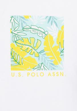 Kız Çocuk Beyaz Bisiklet Yaka Tişört - 50269163004