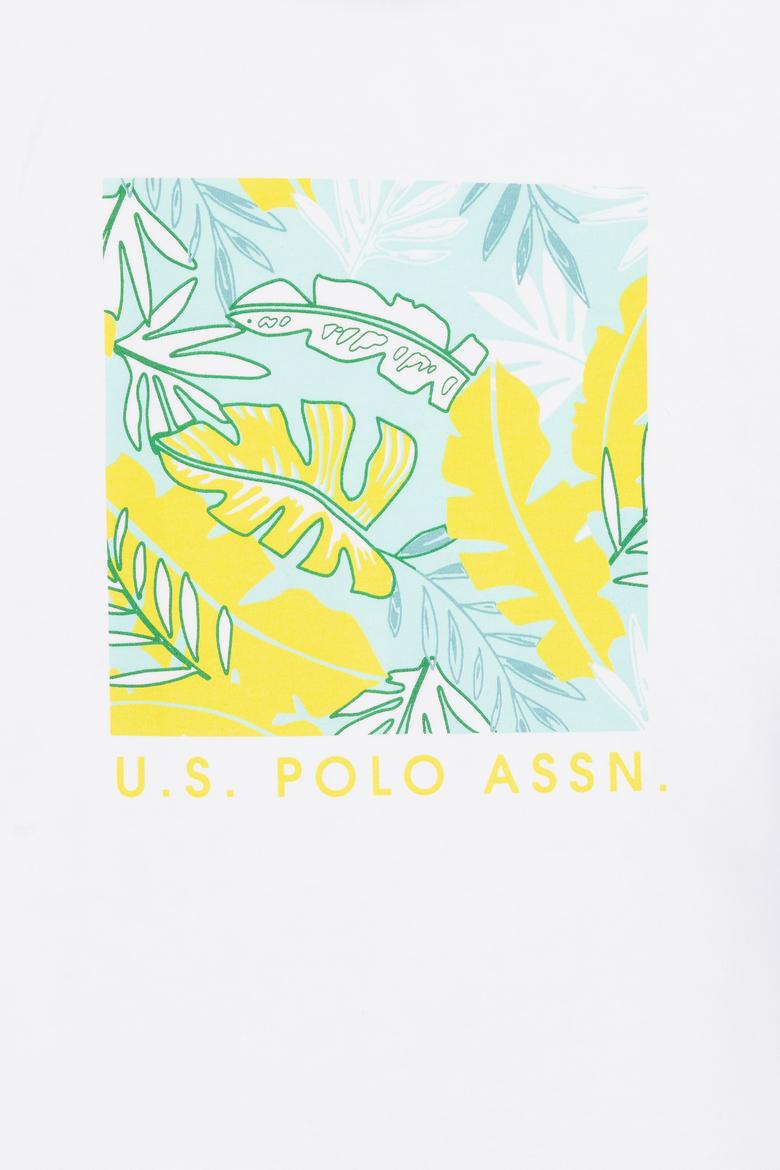 Kız Çocuk Beyaz Bisiklet Yaka Tişört - 50269163004