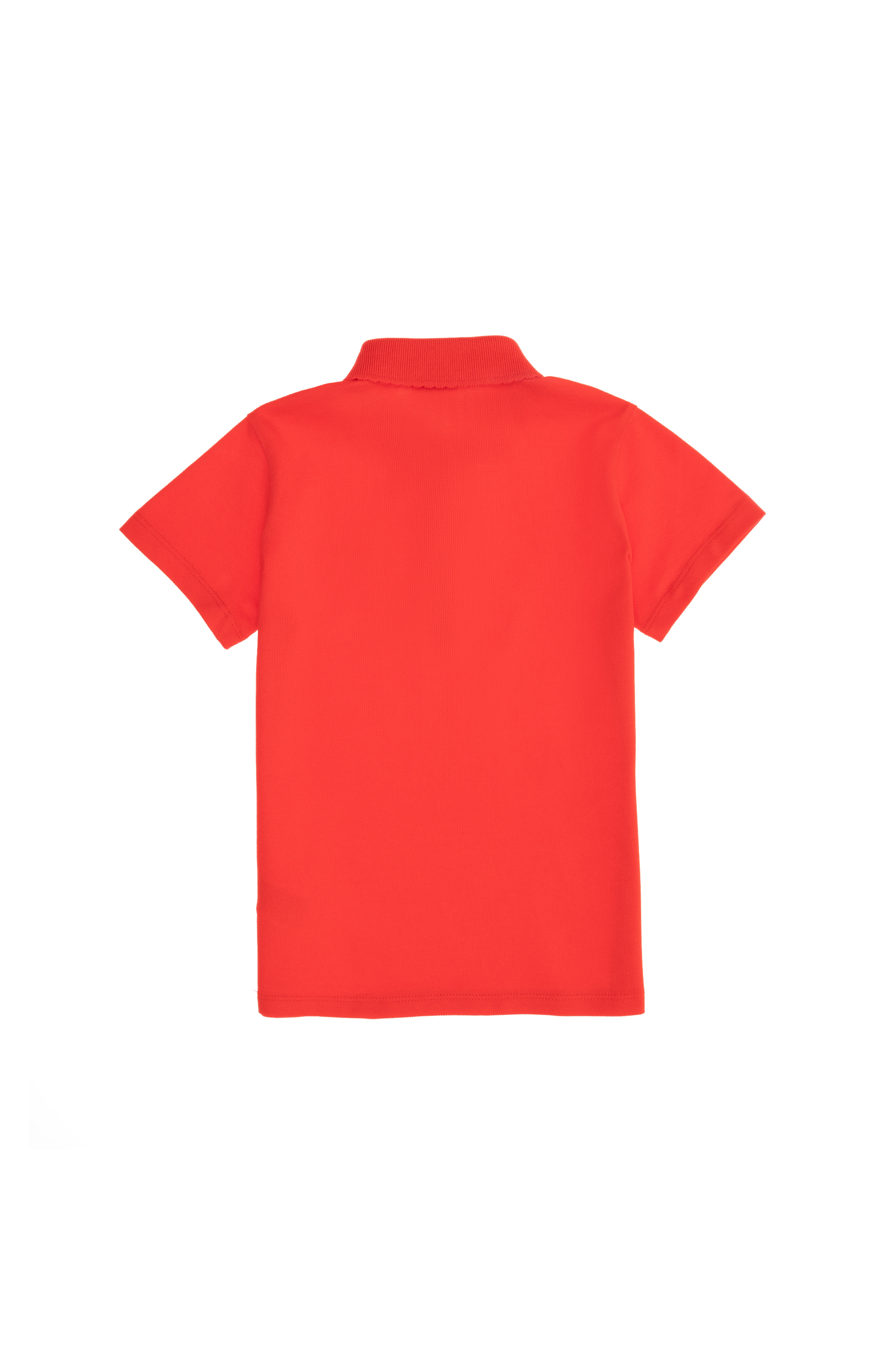 Kız Çocuk Kırmızı Basic Polo Yaka Tişört - Image 2