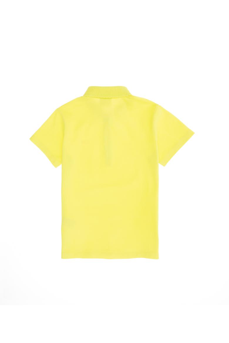 Kız Çocuk Neon Sarı Polo Yaka Basic Tişört - 50271864116