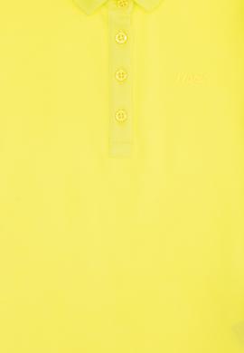 Kız Çocuk Neon Sarı Polo Yaka Basic Tişört - 50271864116