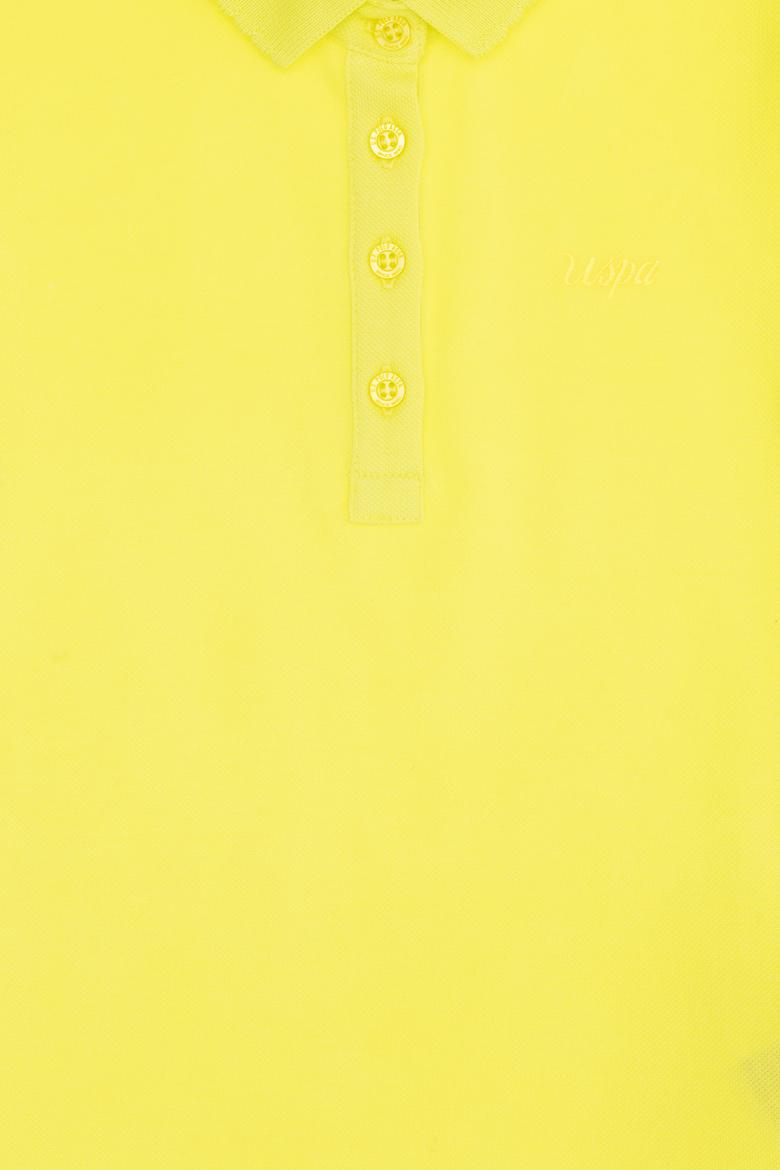 Kız Çocuk Neon Sarı Polo Yaka Basic Tişört - 50271864116