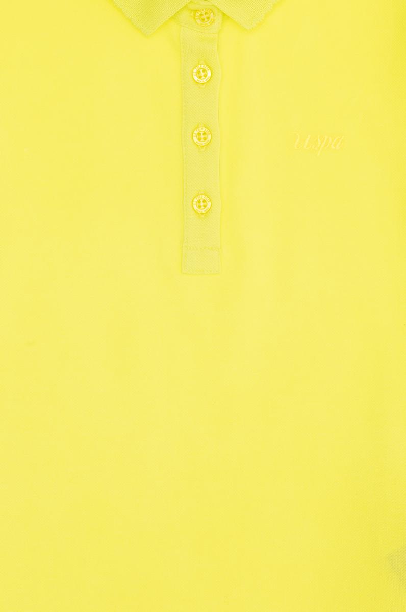 Kız Çocuk Neon Sarı Polo Yaka Basic Tişört
