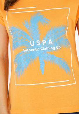 Kadın Turuncu Bisiklet Yaka Tişört - 50262950013