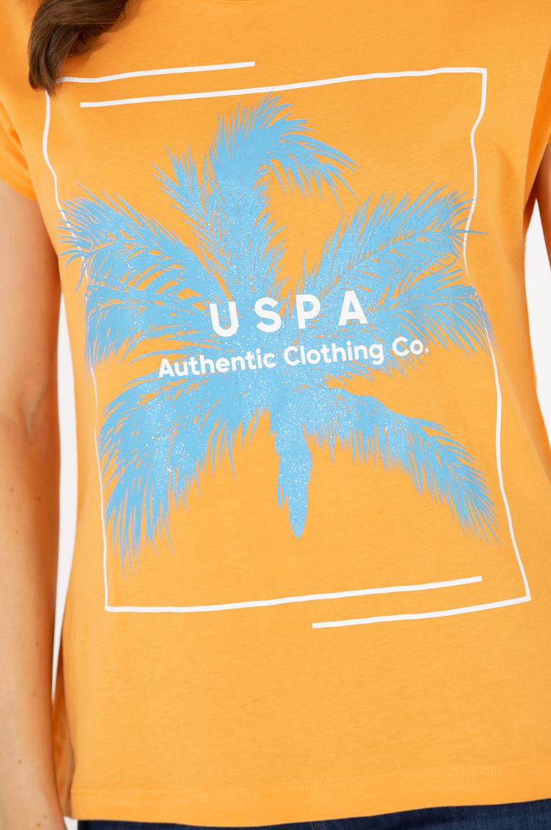 Kadın Turuncu Bisiklet Yaka Tişört