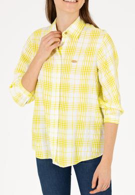 Kadın Neon Sarı Uzun Kollu Gömlek - 50263645019