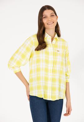 Kadın Neon Sarı Uzun Kollu Gömlek - 50263645019