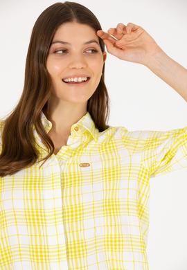 Kadın Neon Sarı Uzun Kollu Gömlek - 50263645019