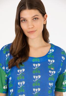 Kadın Saks Bisiklet Yaka Tişört - 50263588014