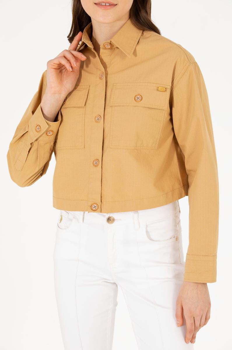 Kadın Camel Uzun Kollu Gömlek