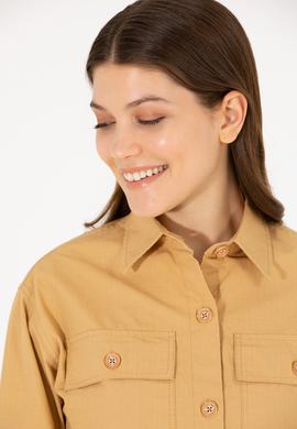 Kadın Camel Uzun Kollu Gömlek - 50264482004