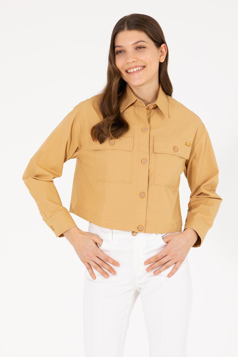 Kadın Camel Uzun Kollu Gömlek - 50264482004