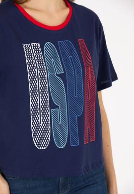 Kadın Lacivert Bisiklet Yaka Tişört - 50264203027