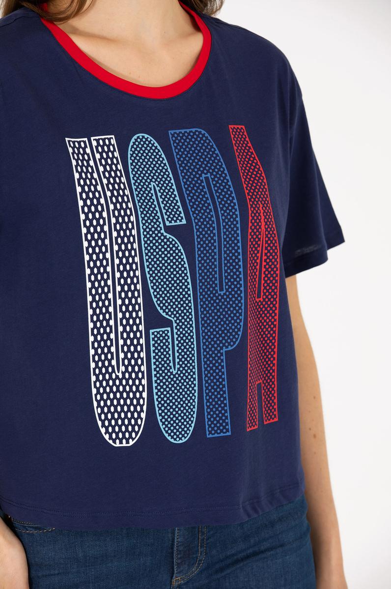 Kadın Lacivert Bisiklet Yaka Tişört