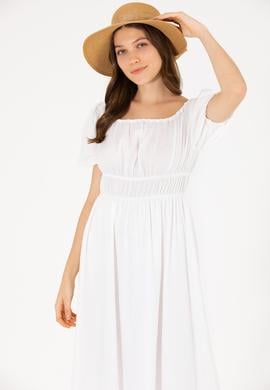 Kadın Beyaz Dokuma Elbise - 50262477006