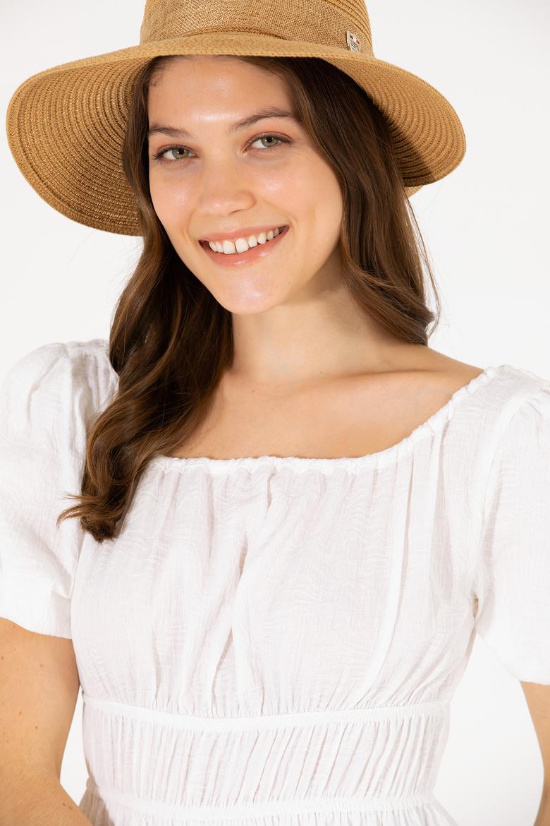 Kadın Beyaz Dokuma Elbise - 50262477006