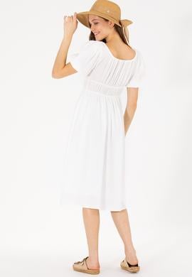 Kadın Beyaz Dokuma Elbise - 50262477006