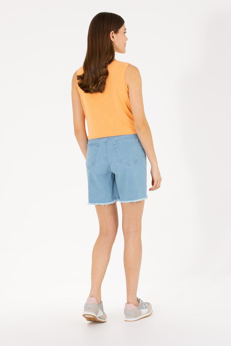 Kadın Açık Mavi Jean Şort - 50266240011