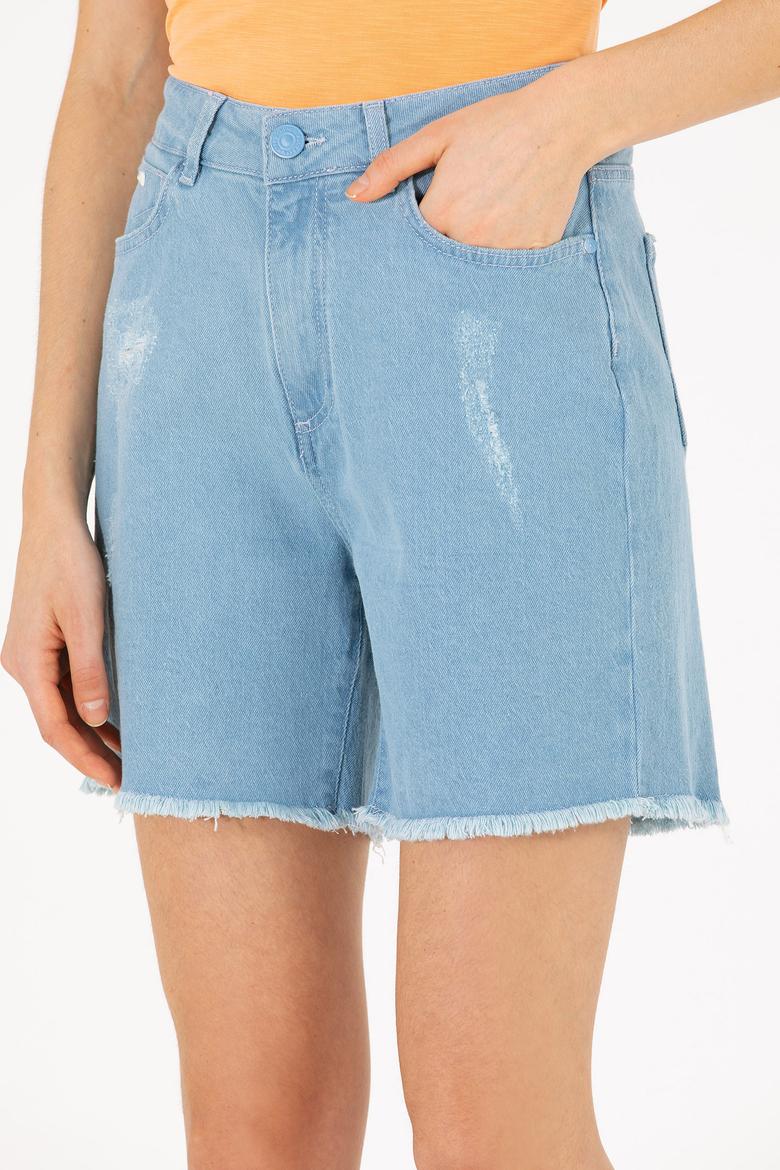 Kadın Açık Mavi Jean Şort - 50266240011