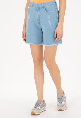 Kadın Açık Mavi Jean Şort - 50266240011