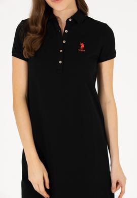 Kadın Siyah Polo Yaka Mini Boy Örme Elbise - 50262672028