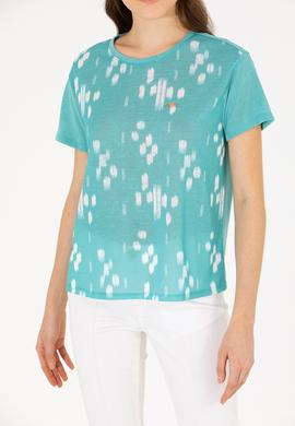 Kadın Mint Bisiklet Yaka Tişört - 50263590027