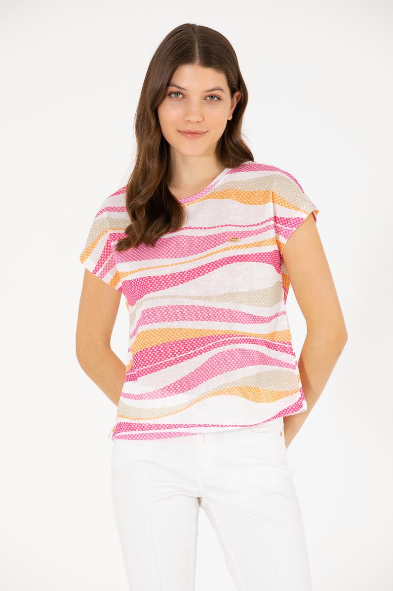 Kadın Pembe Bisiklet Yaka Tişört