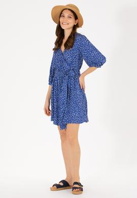 Kadın Saks Mini Boy Dokuma Elbise - 50262478020