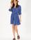 Kadın Saks Mini Boy Dokuma Elbise