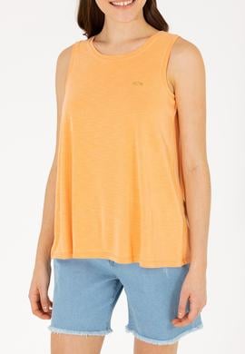 Kadın Turuncu Bisiklet Yaka Kolsuz Tişört - 50262481035