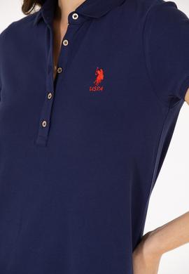 Kadın Lacivert Polo Yaka Mini Boy Örme Elbise - 50262672012