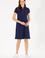 Kadın Lacivert Polo Yaka Mini Boy Örme Elbise