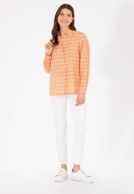 Kadın Turuncu Uzun Kollu Gömlek - 50264225003