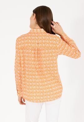Kadın Turuncu Uzun Kollu Gömlek - 50264225003