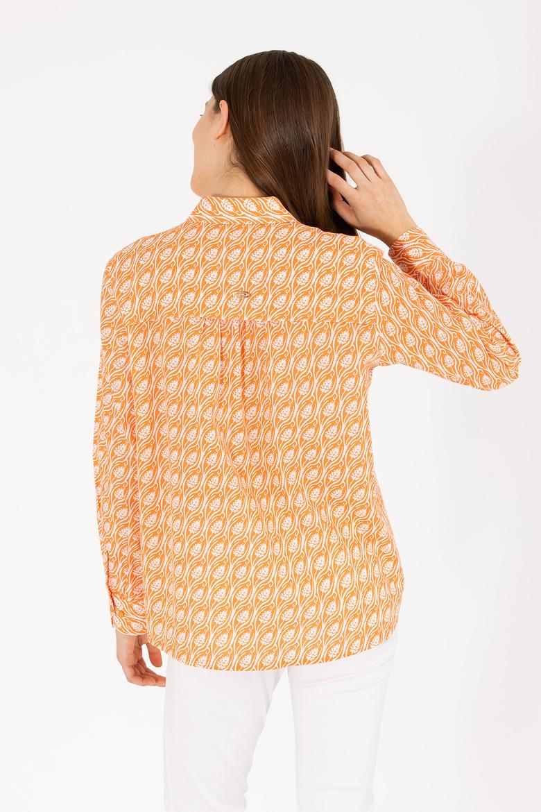 Kadın Turuncu Uzun Kollu Gömlek - 50264225003