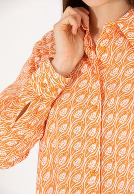 Kadın Turuncu Uzun Kollu Gömlek - 50264225003