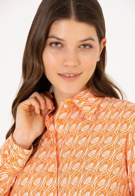 Kadın Turuncu Uzun Kollu Gömlek - 50264225003