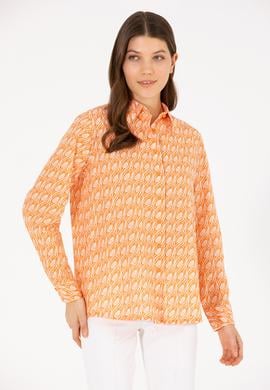 Kadın Turuncu Uzun Kollu Gömlek - 50264225003