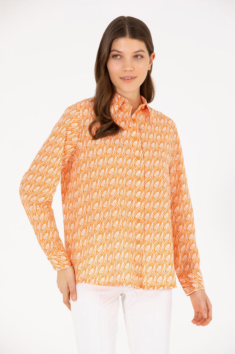 Kadın Turuncu Uzun Kollu Gömlek