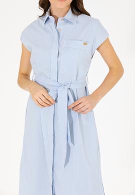 Kadın Mavi Dokuma Elbise - 50262581006