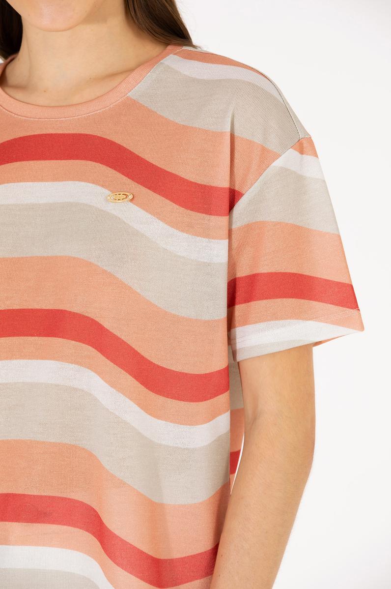 Kadın Pudra Bisiklet Yaka Tişört