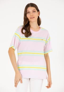 Kadın Manolya Bisiklet Yaka Tişört - 50263613036