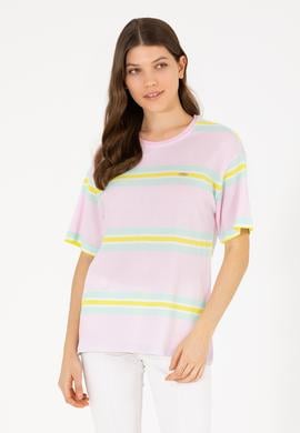 Kadın Manolya Bisiklet Yaka Tişört - 50263613036