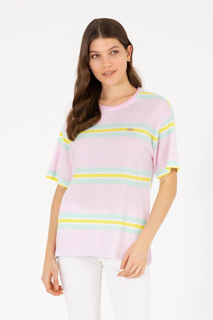 Kadın Manolya Bisiklet Yaka Tişört